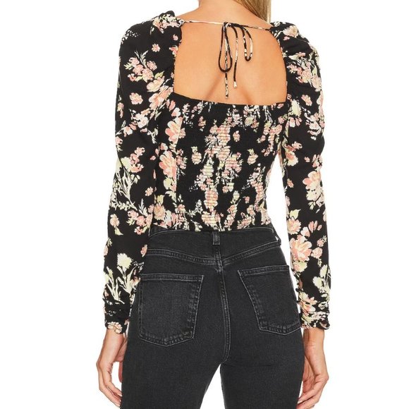Free People Black Floral Blouse - Picture 2 of 11